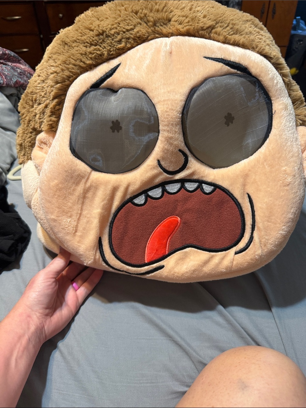 Novelty Plush Character mask - Brown & Beige